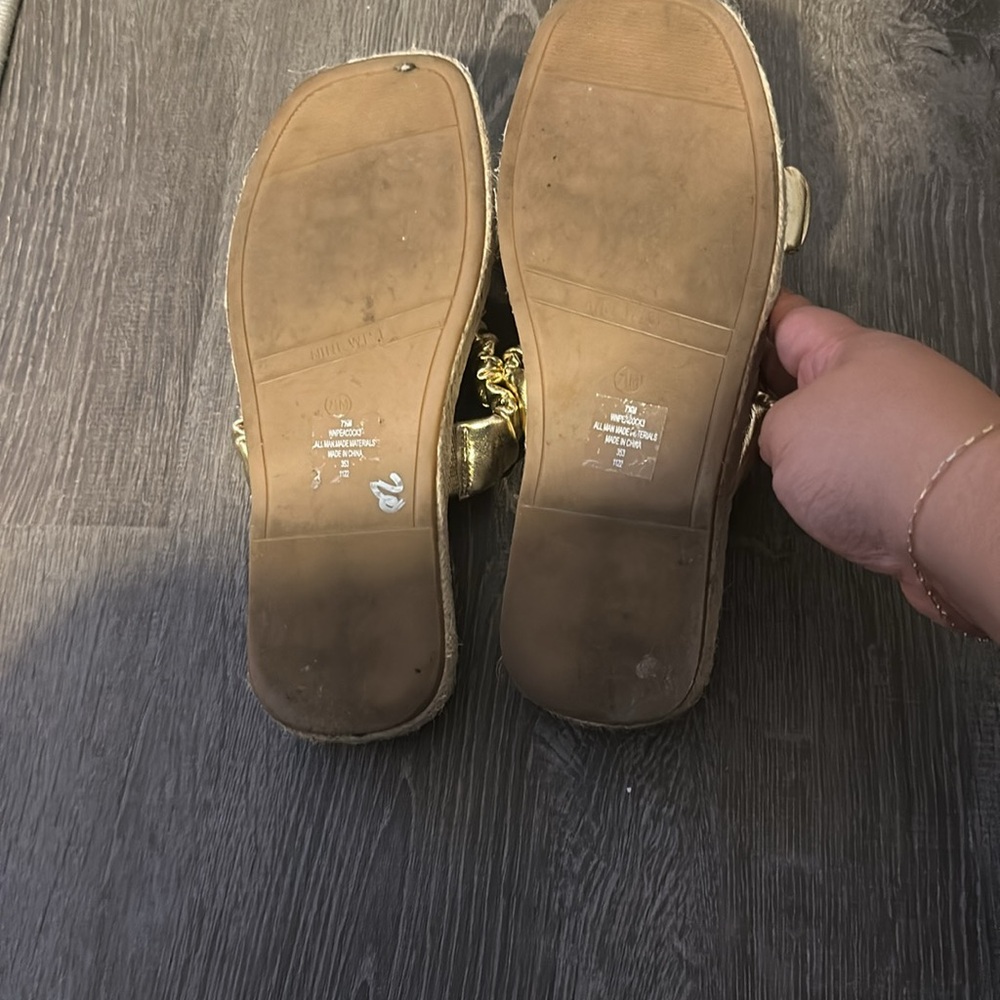 Nine West Gold Espadrille Sandals - Picture 2 of 4